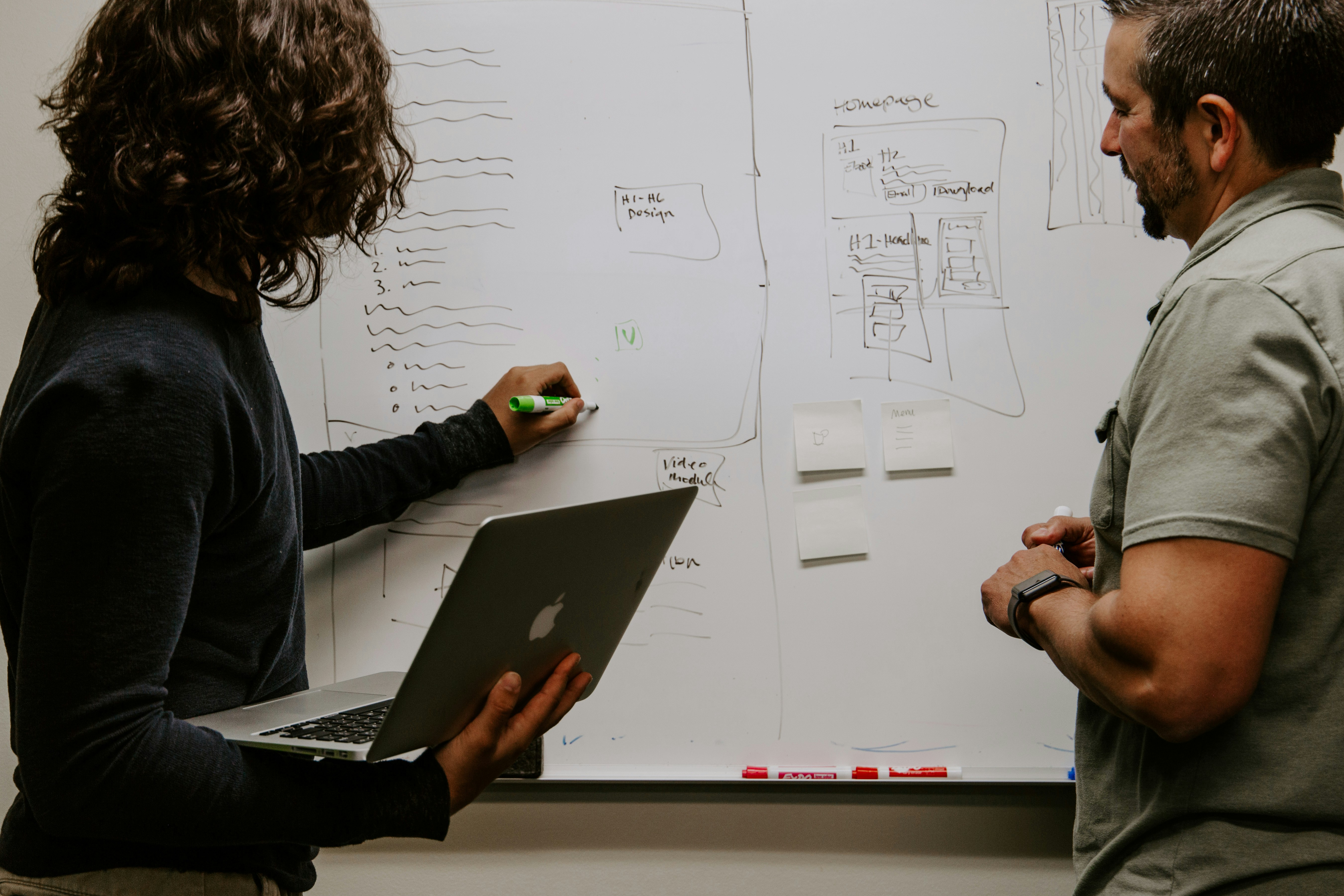 A sales team collaborating around customer success.